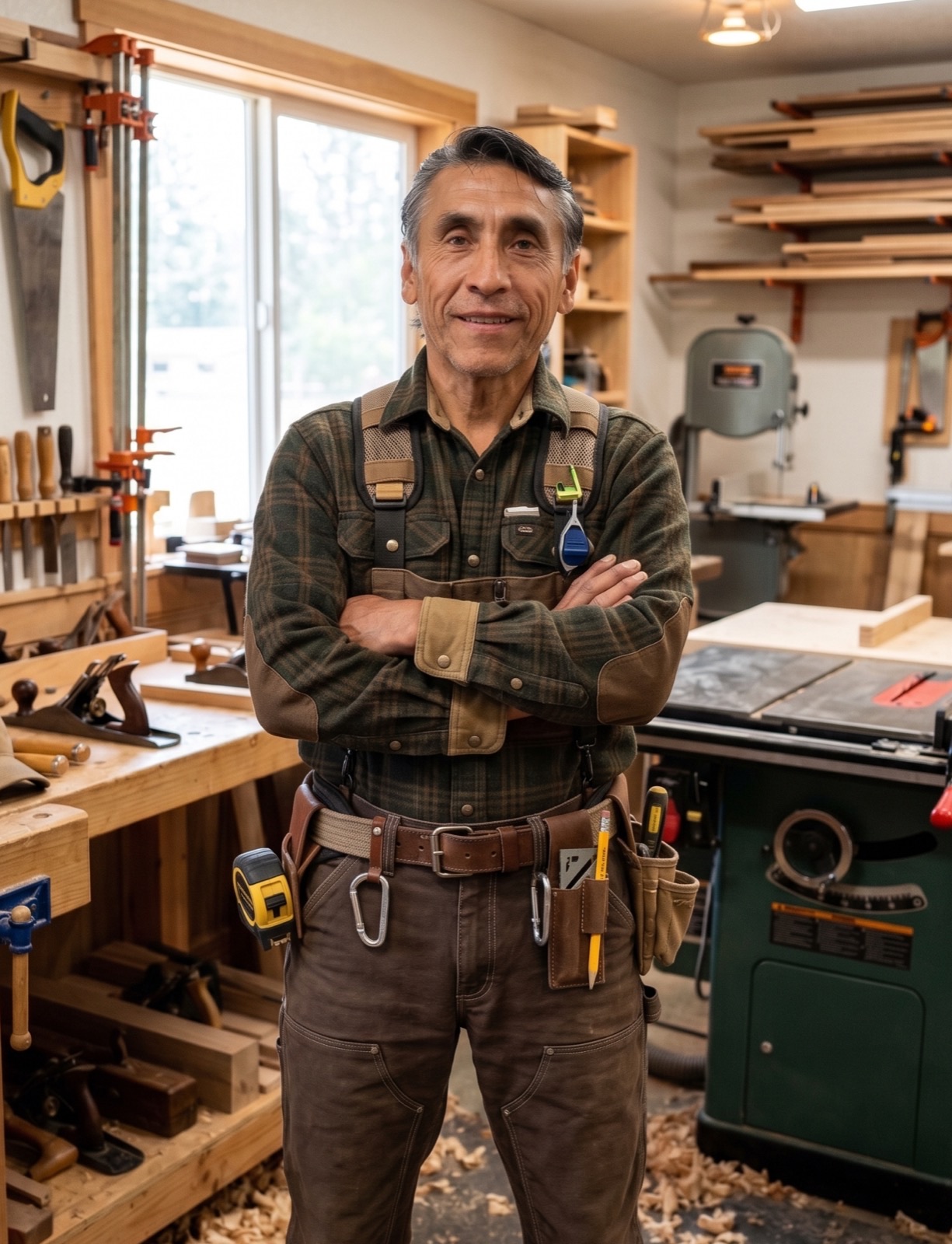 John G. Espinoza, founder of OBX Home Solutions, in his workshop on the Outer Banks